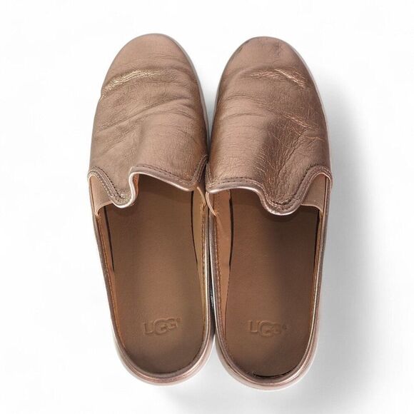 UGG Luci Metallic Leather Mule Slides Gold 1096354 Women's 9.5 - Picture 6 of 11